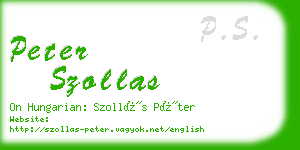 peter szollas business card